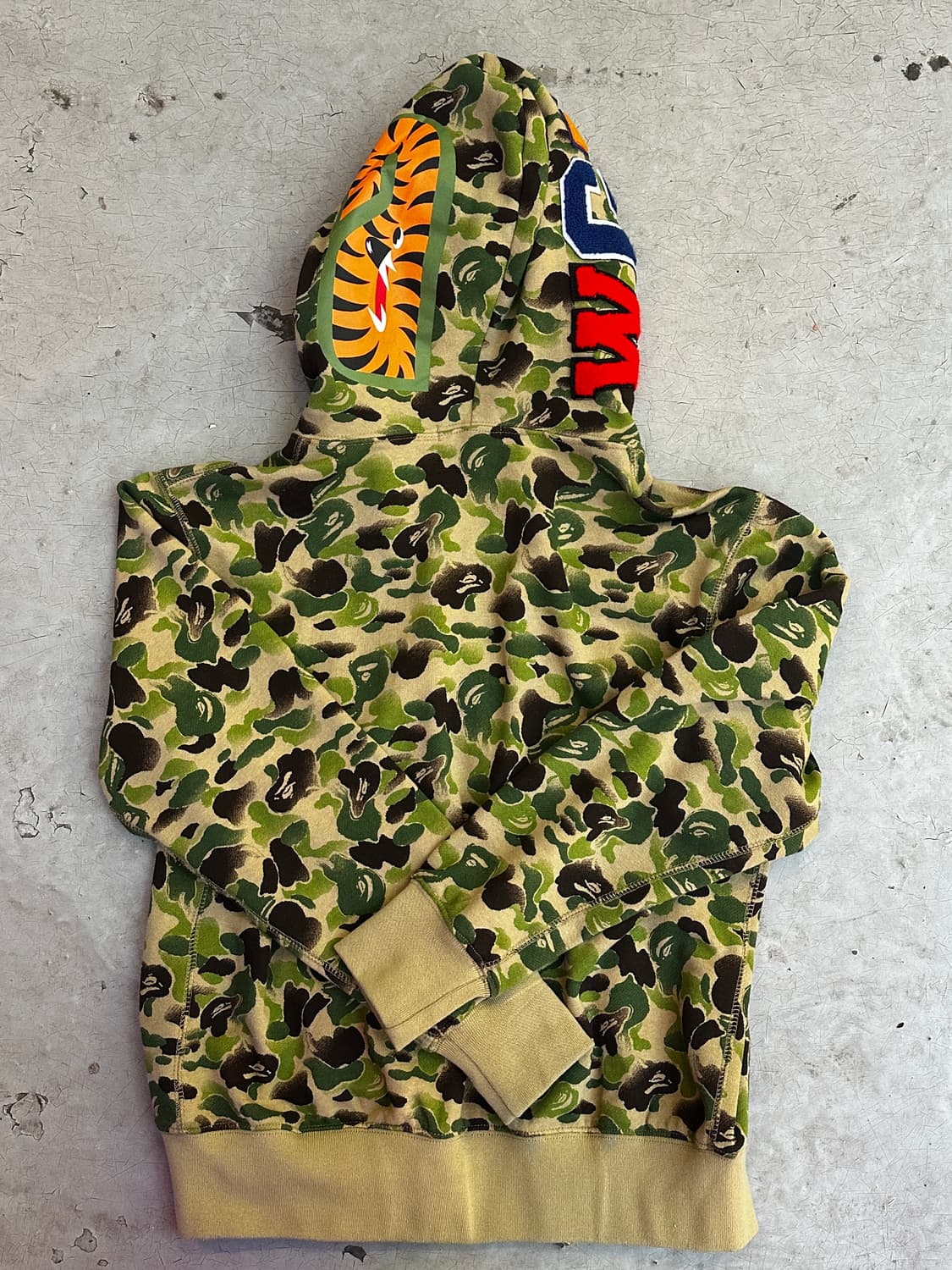 베이프 샤크 후드 카키 M 상품이미지2