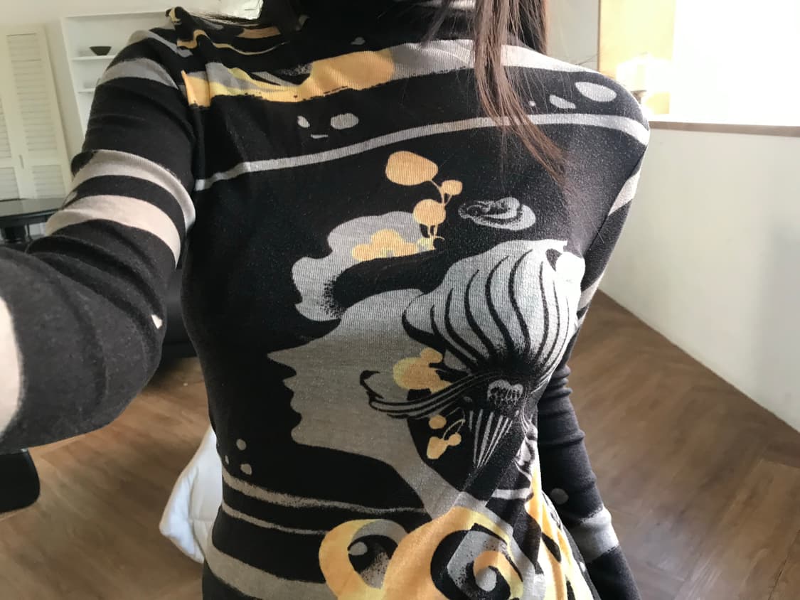 vintage turtle neck pattern long sleeve 상품이미지1