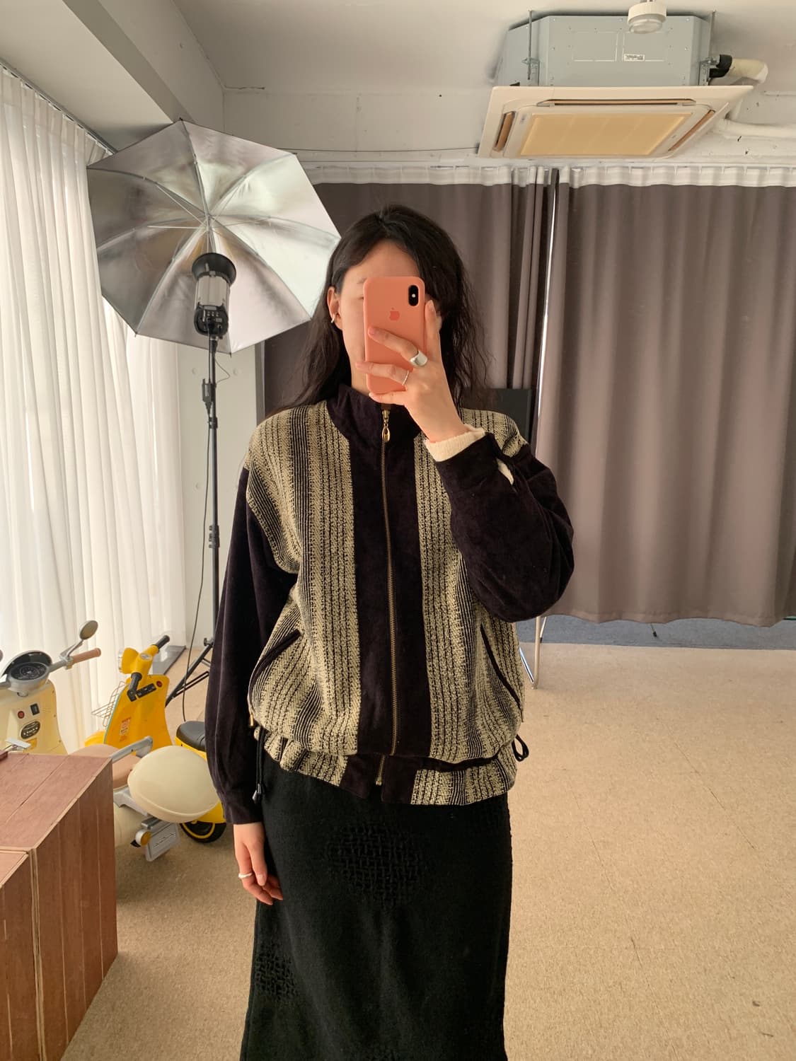 블랙 스트라이프 울 자켓 상품이미지10