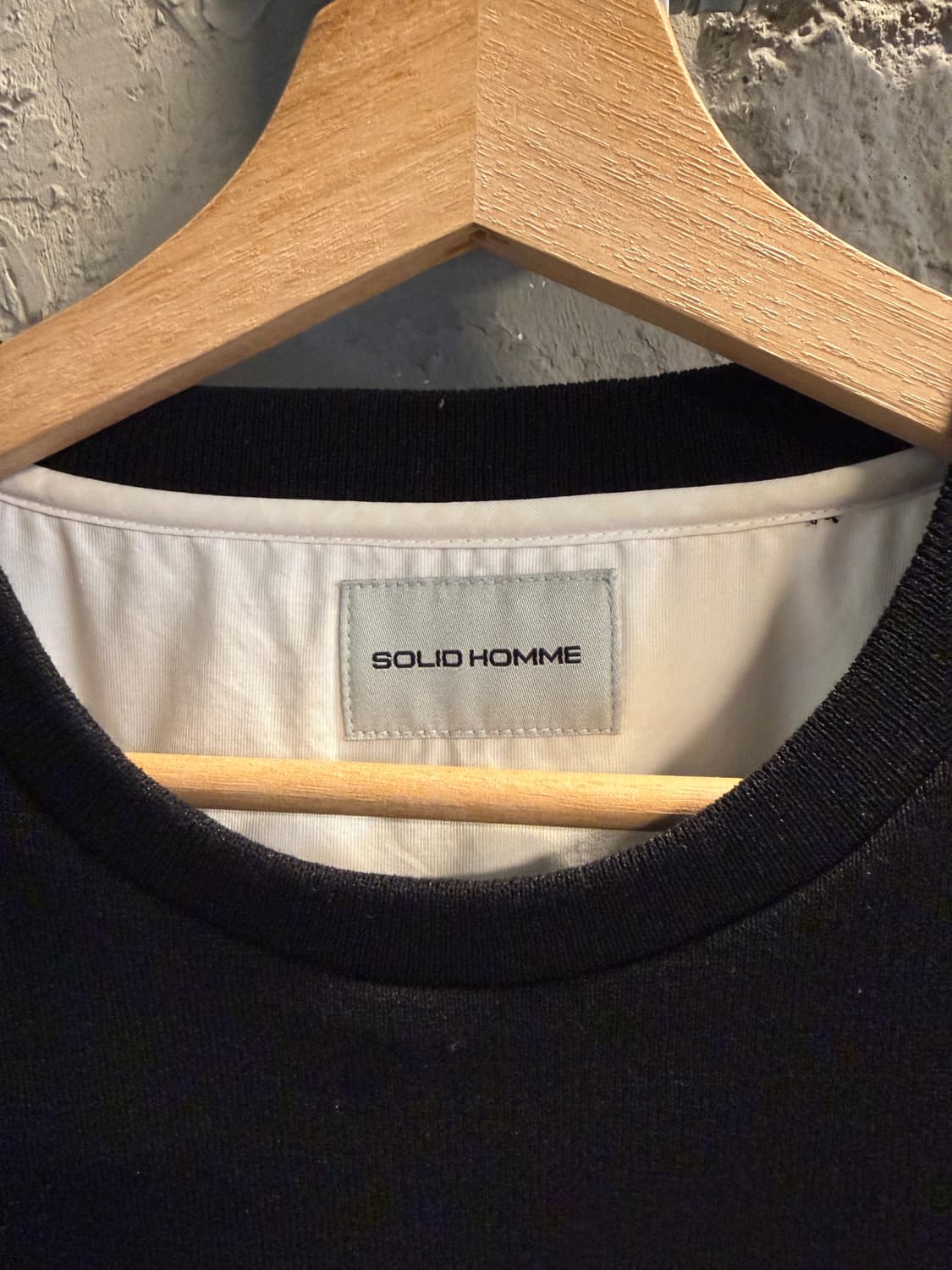 솔리드옴므 배색 반팔 티셔츠 블랙 50 상품이미지5