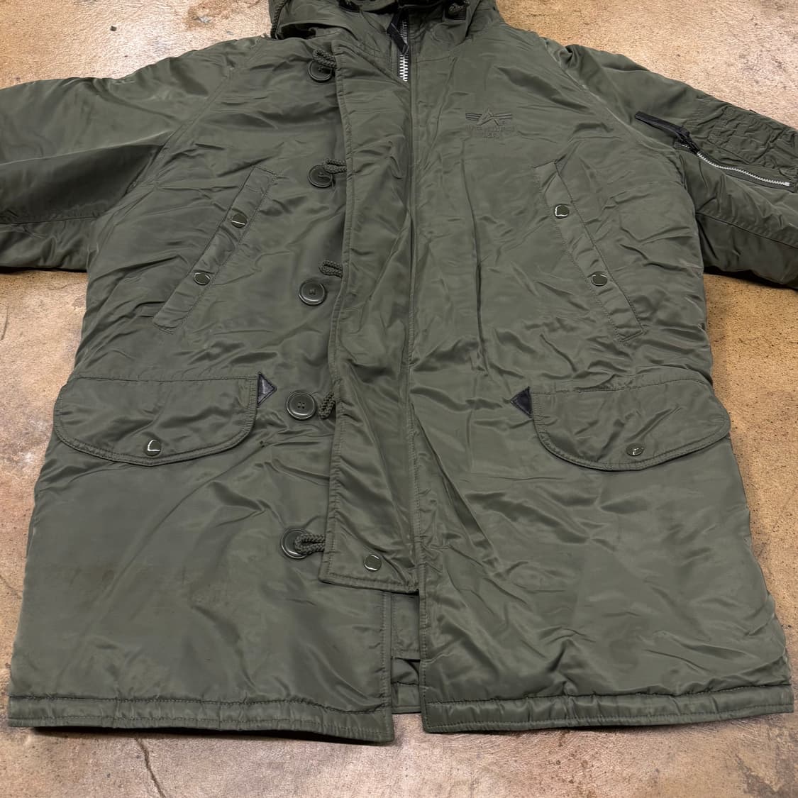 [정품/L] 알파인더스트리 N3B 항공 점퍼 카키 b19 상품이미지3