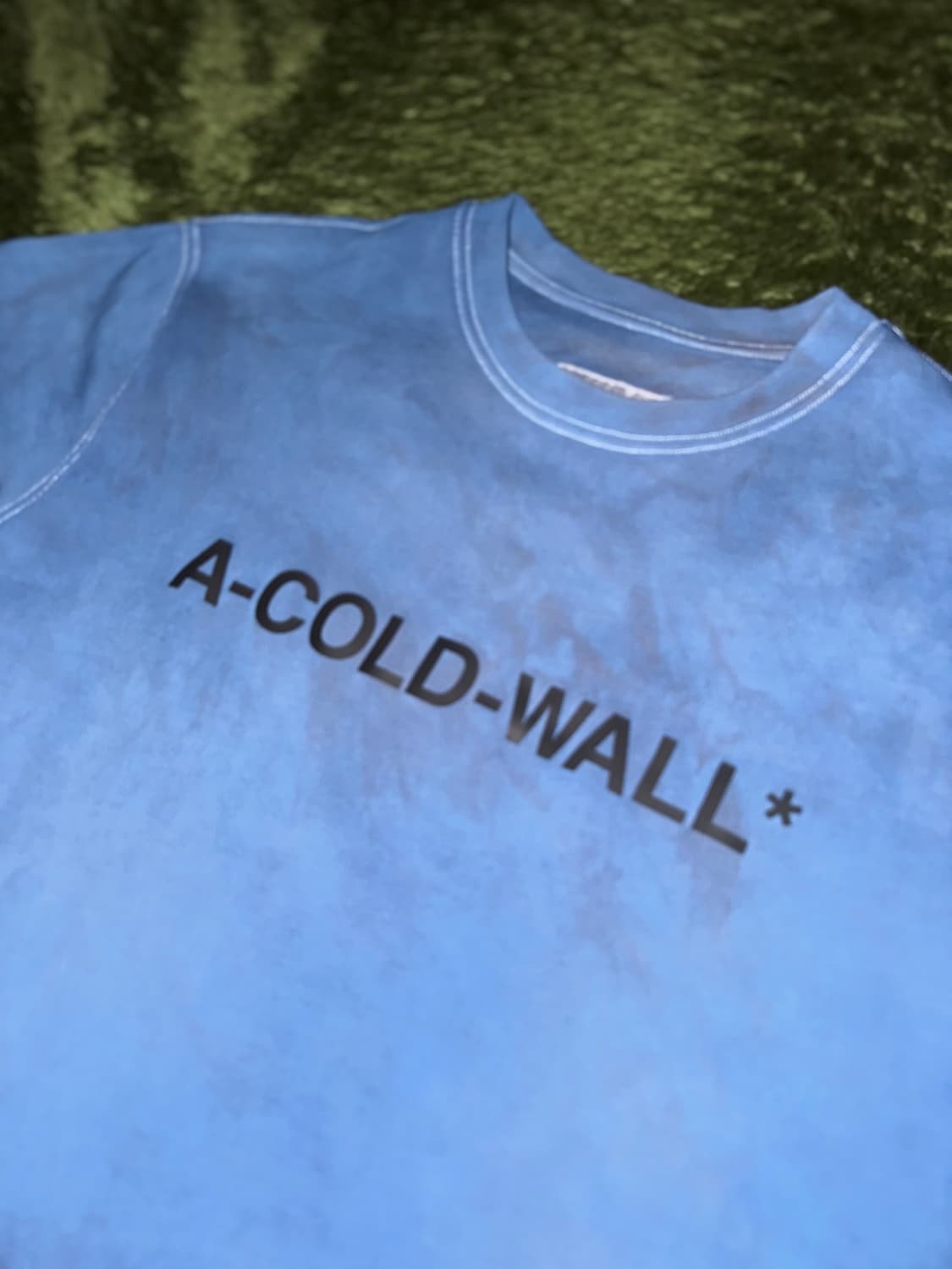 [L] ACW 어콜드월 러버 로고 핸드 다잉 소프트 터치 티셔츠 인디고 상품이미지2