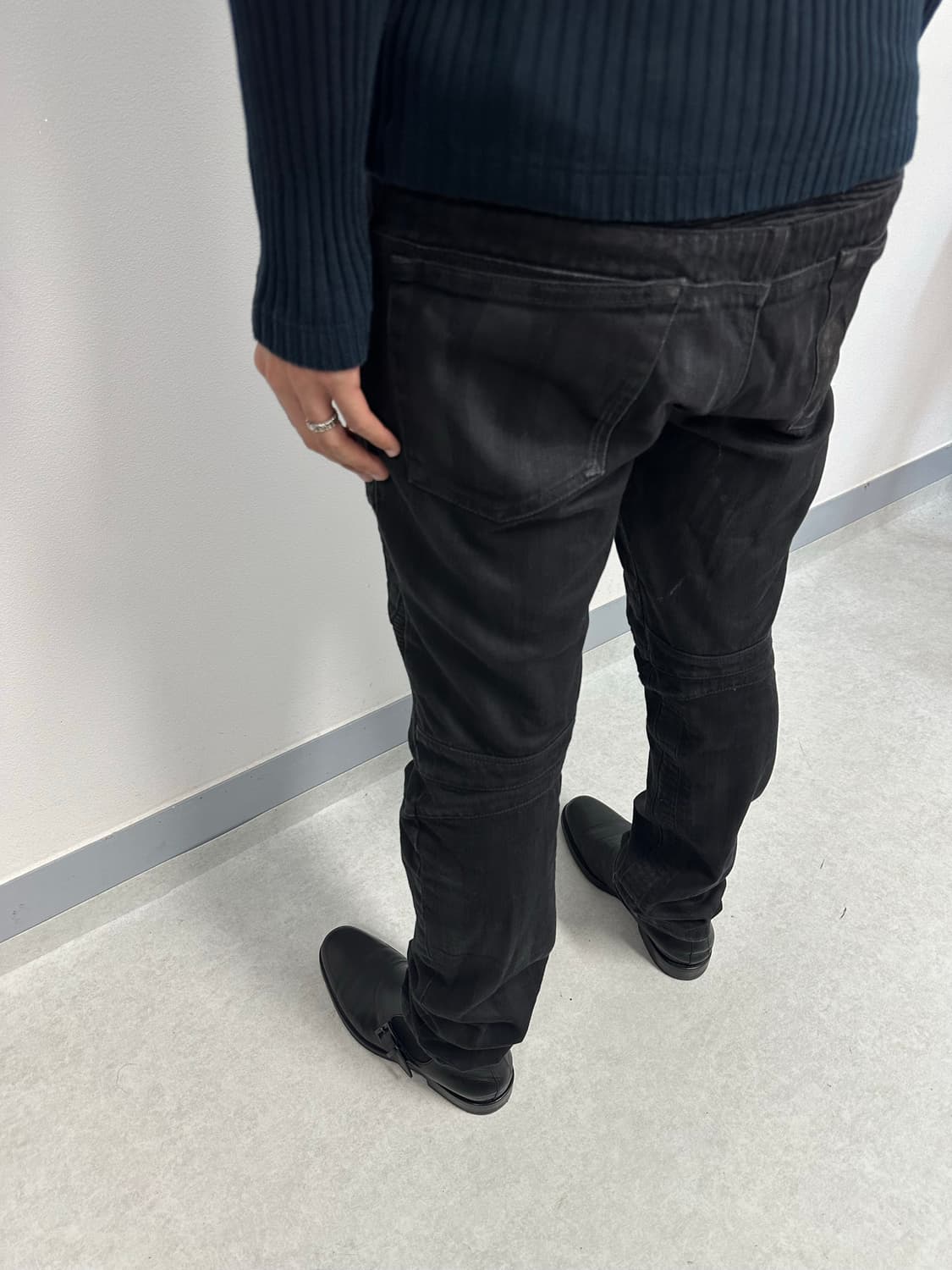 발망 더블 지퍼 바이커 진 상품이미지4