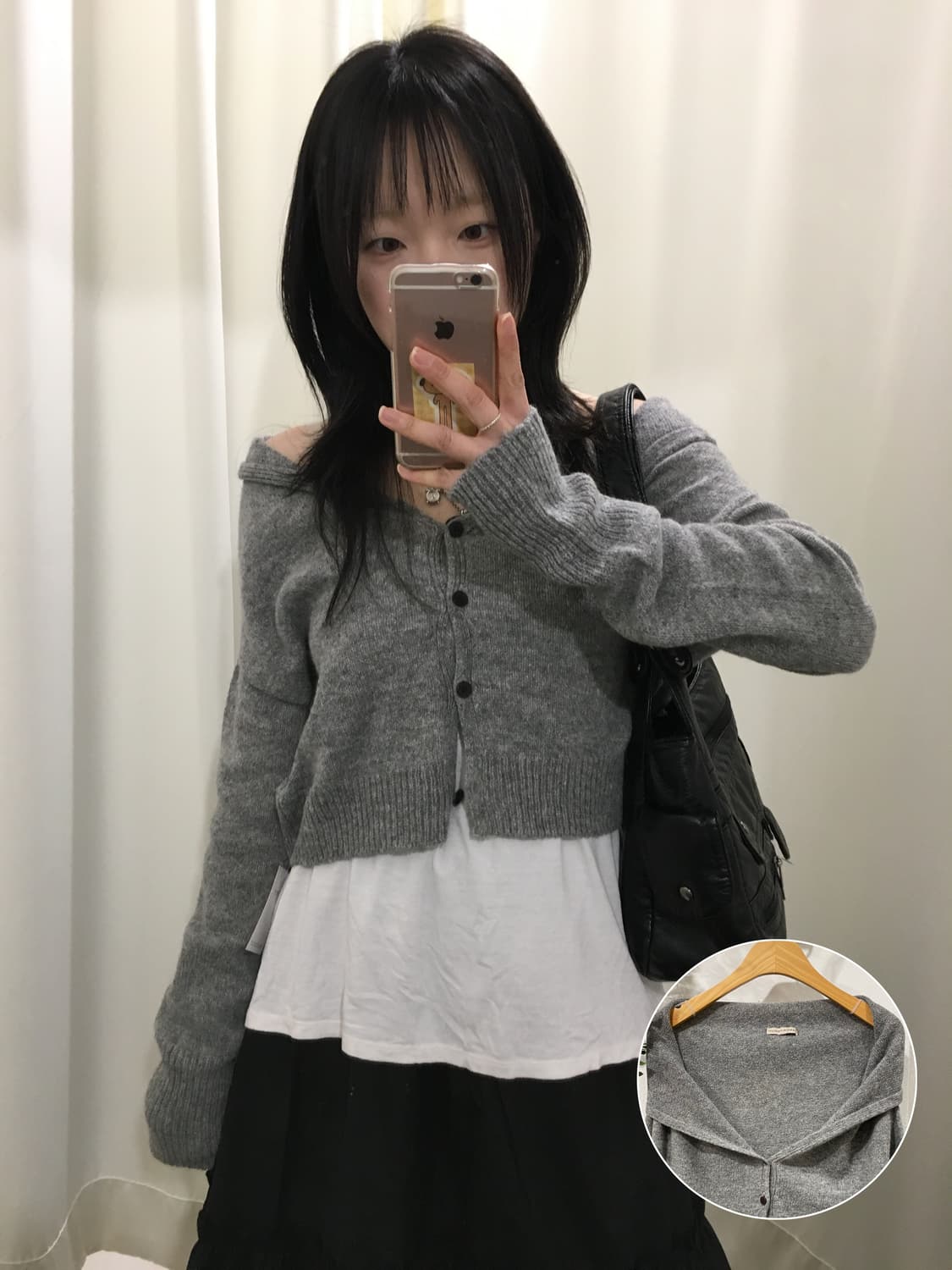 Humanwoman off shoulder cardigan 상품이미지1