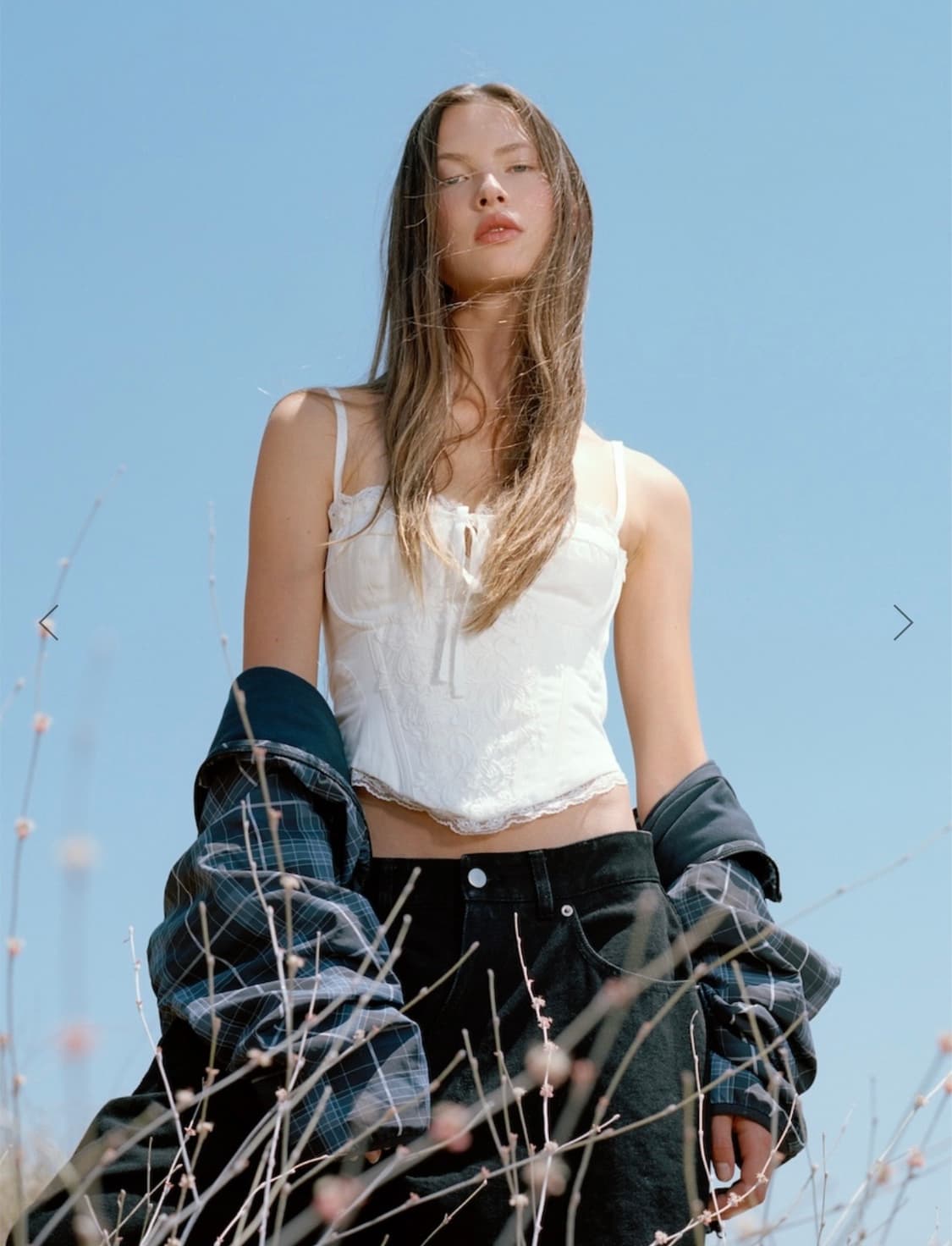 [택달린 새상품] 글로니 BLOOMING CORSET TOP WHITE 상품이미지7