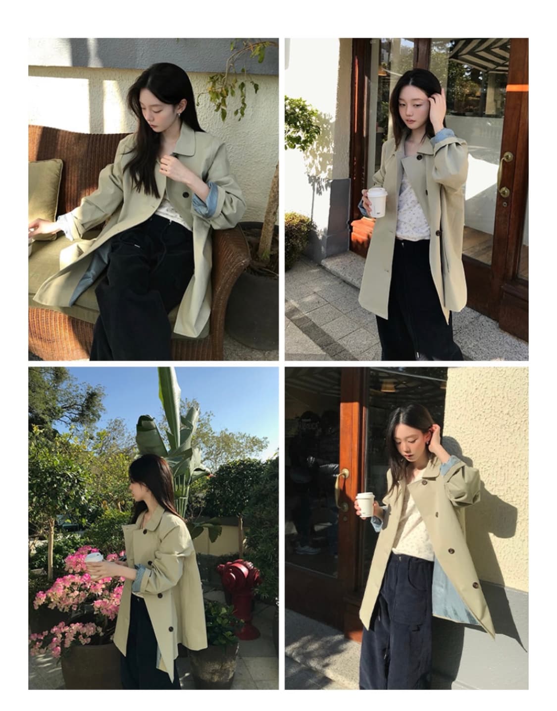 (새상품) 레터프롬문 다이닝 하프 트렌치 코트 ( 올리브) 상품이미지2