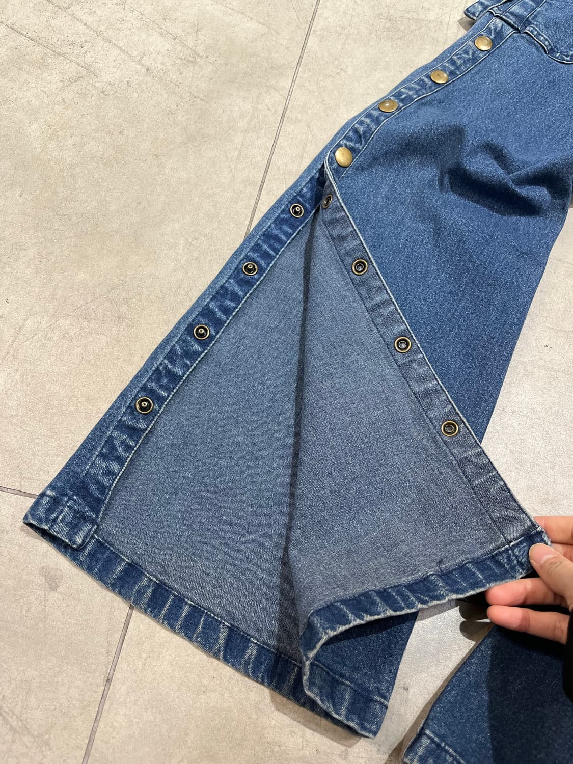 일본 빈티지 카고 스냅버튼 부츠컷 데님 팬츠 상품이미지3