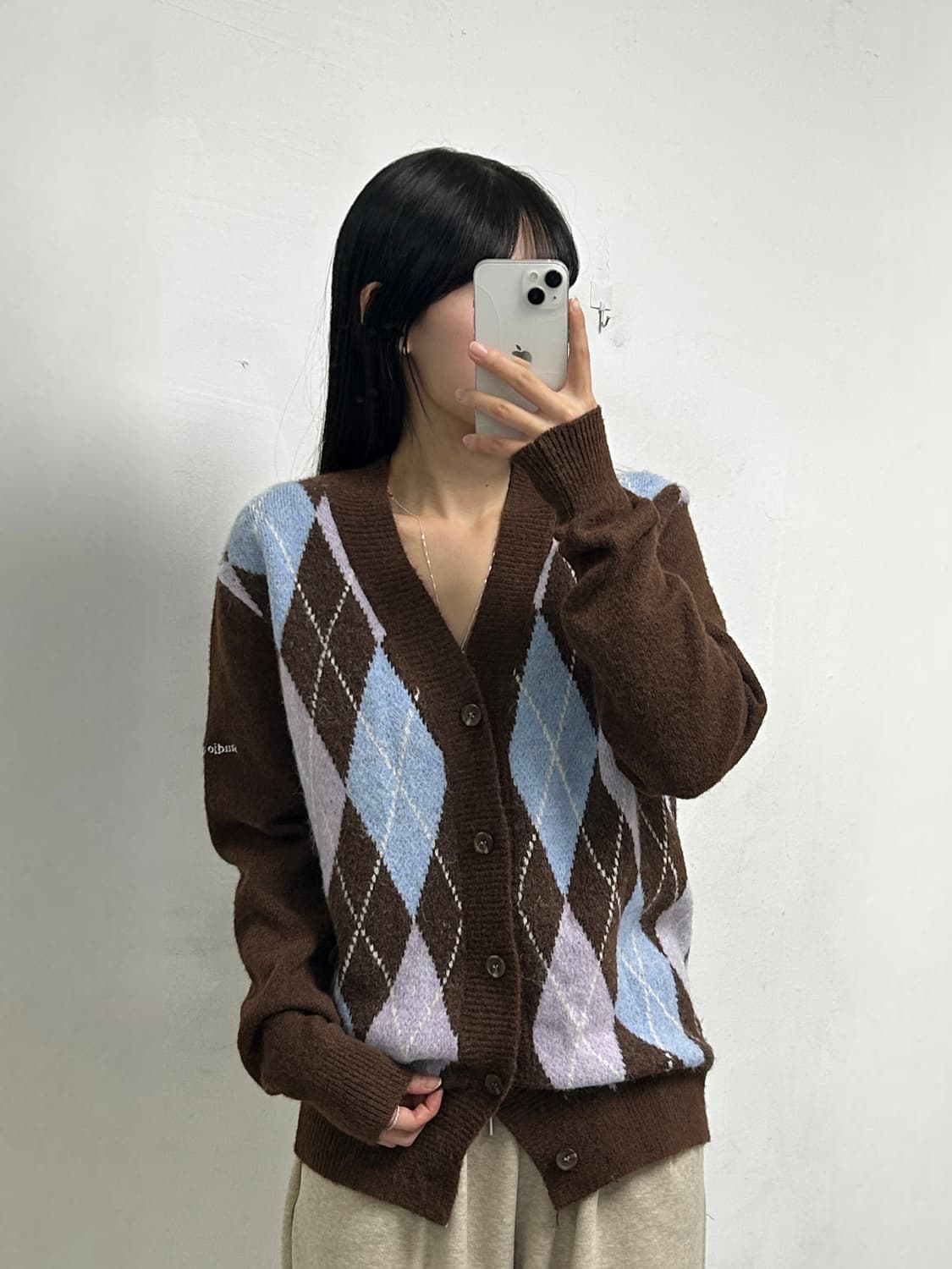 스튜디오앤파르크 아가일 가디건 상품이미지1