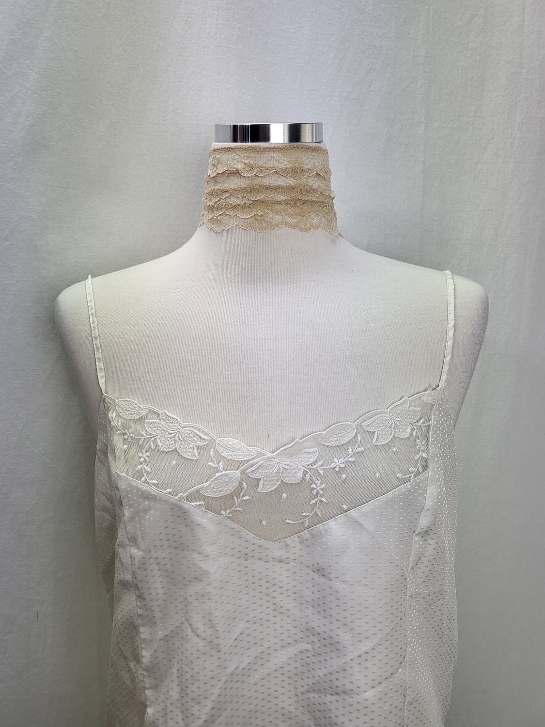 빈티지 아이보리 플라워 슬리브리스 나시 탑 이너 페어리 상품이미지3
