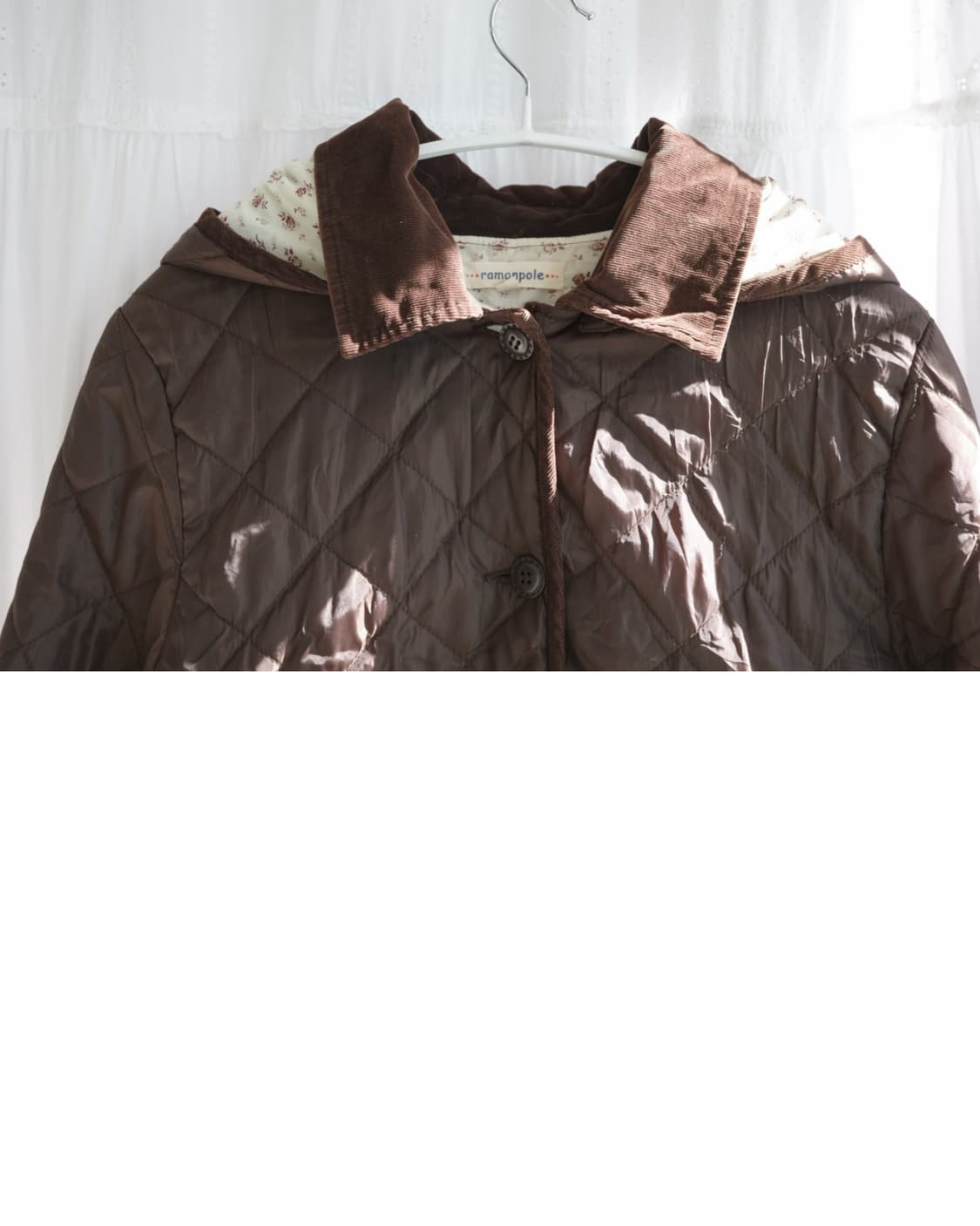 Flower brown quilting jacket 상품이미지4