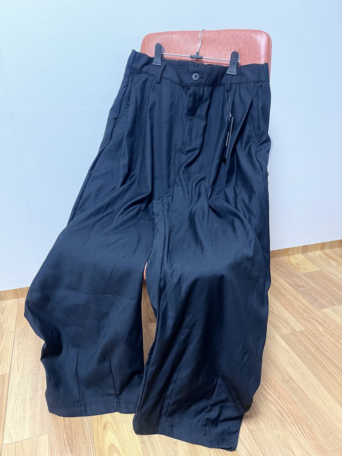 낫포너드 블랙 와이드 슬랙스 상품이미지1