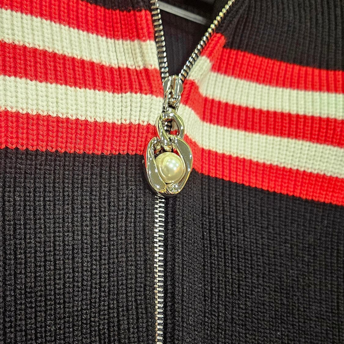 샤넬 집업 가디건 긴팔 코튼+캐시미어 니트 P777518 상품이미지3