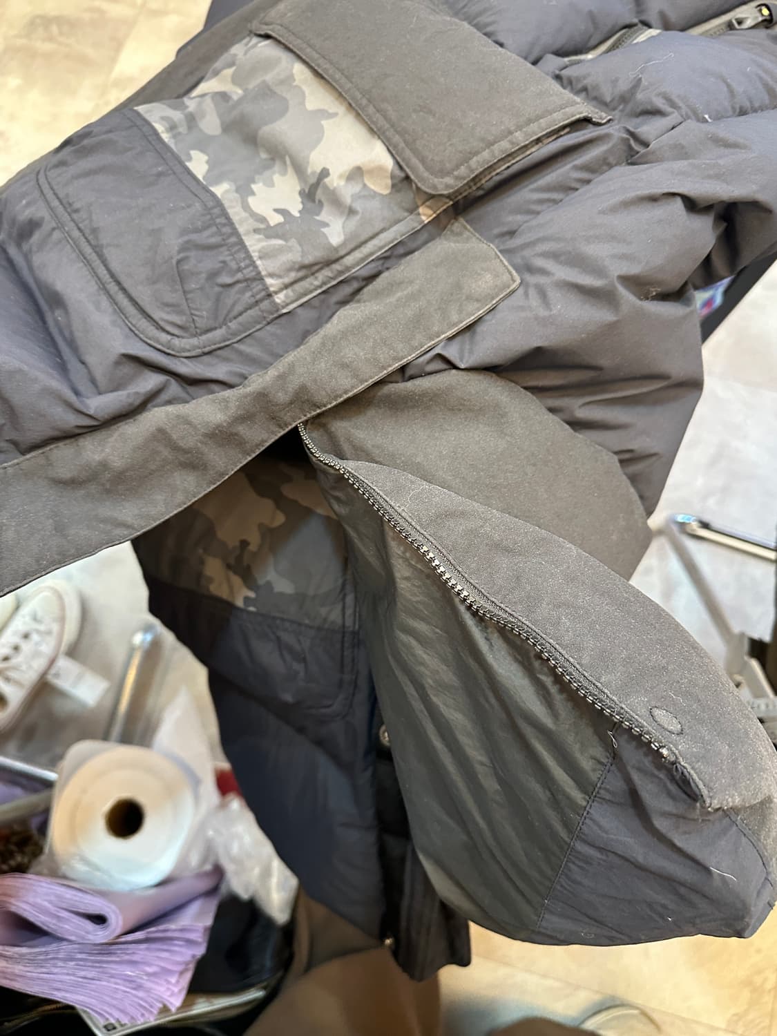 95)스파이더 네이비 카모플라쥬 오리털 롱패딩 상품이미지8