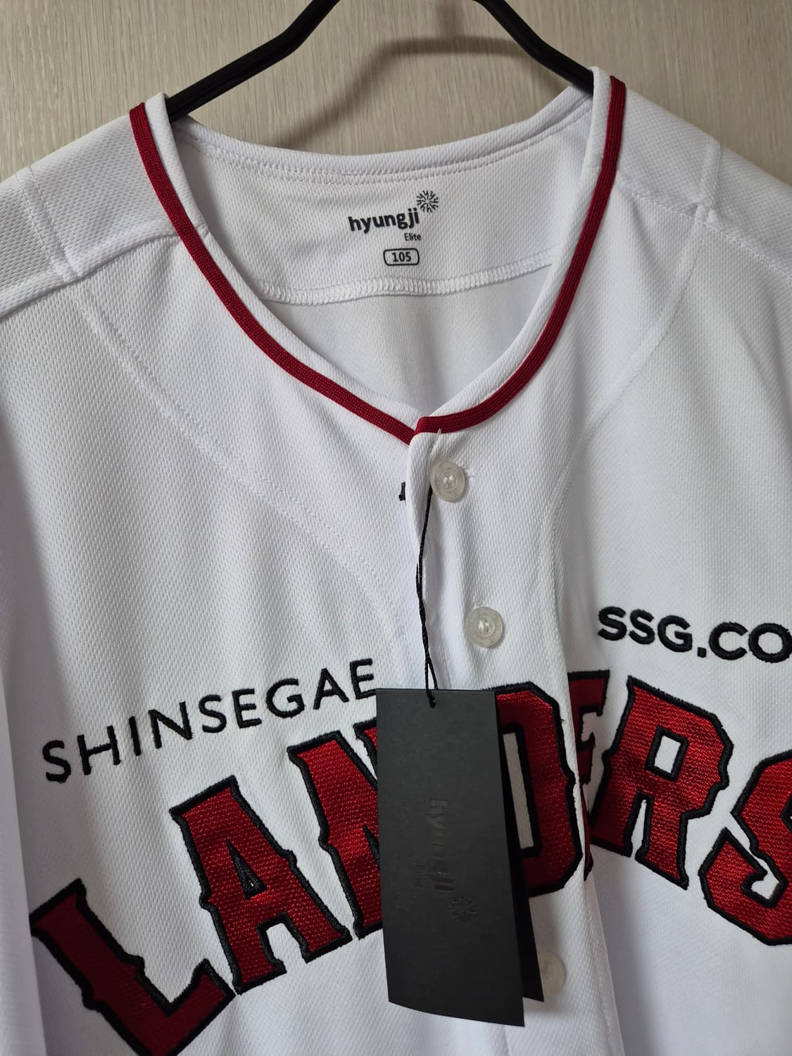 (새제품) SSG 랜더스 야구 유니폼 화이트 새상품 105 상품이미지5