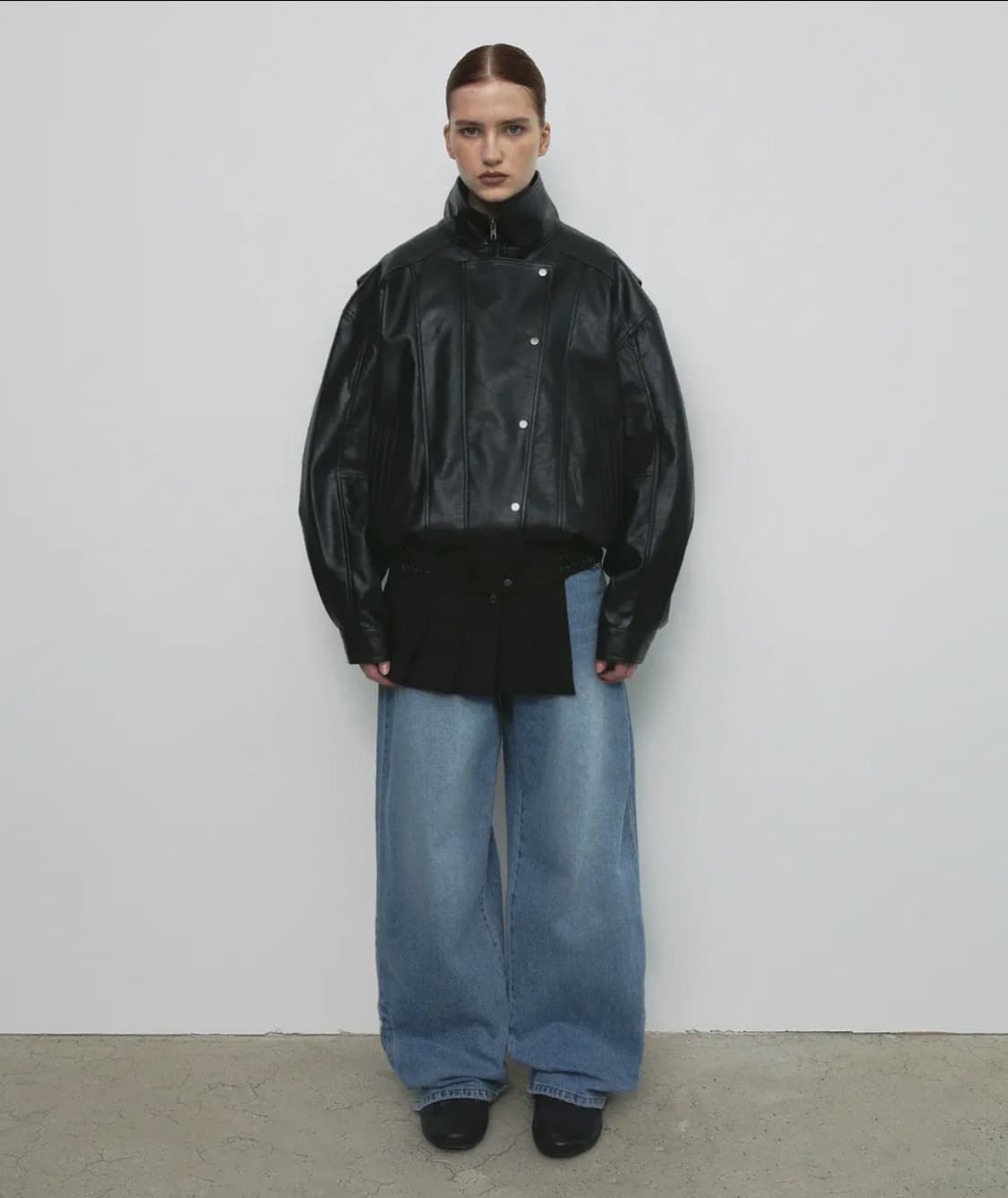 sandric 샌드릭 25fw 사이드 버튼 레더 자켓 F 상품이미지3