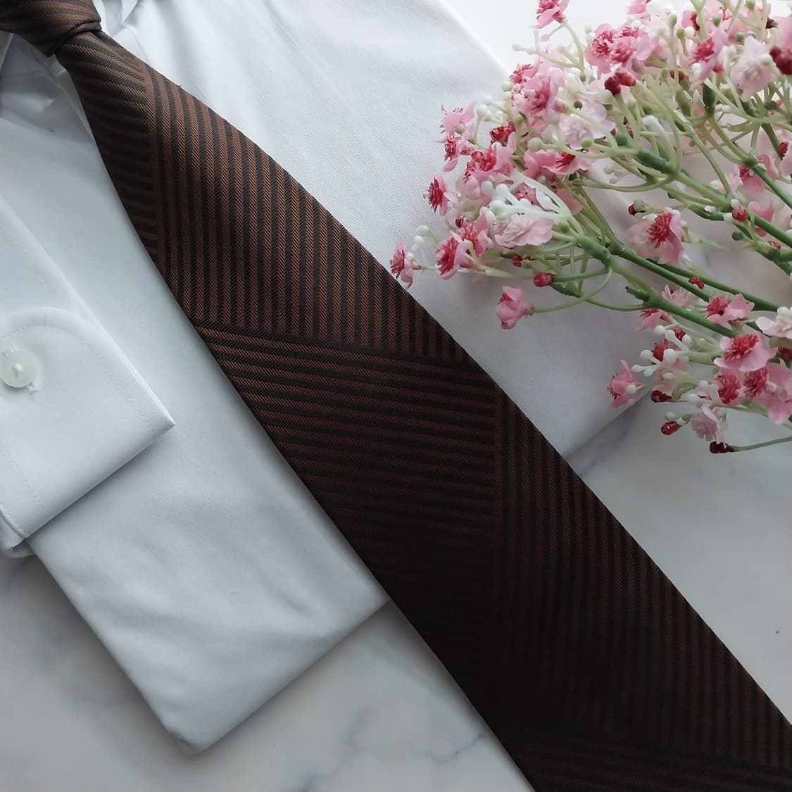 MCM 실크 브라운 스트라이프 넥타이 9.5cm A+등급 K1583
 상품이미지8