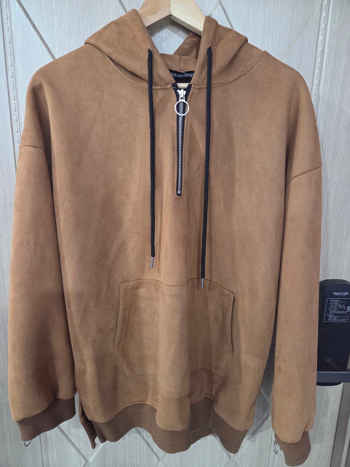 스웨이드 브라운 후드티 상품이미지1