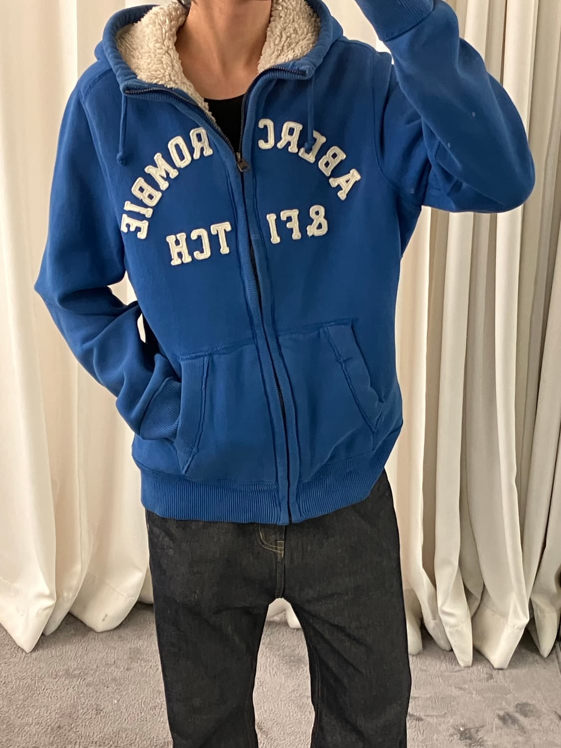 아베크롬비 블루 울프죠 후드집업 L 상품이미지6