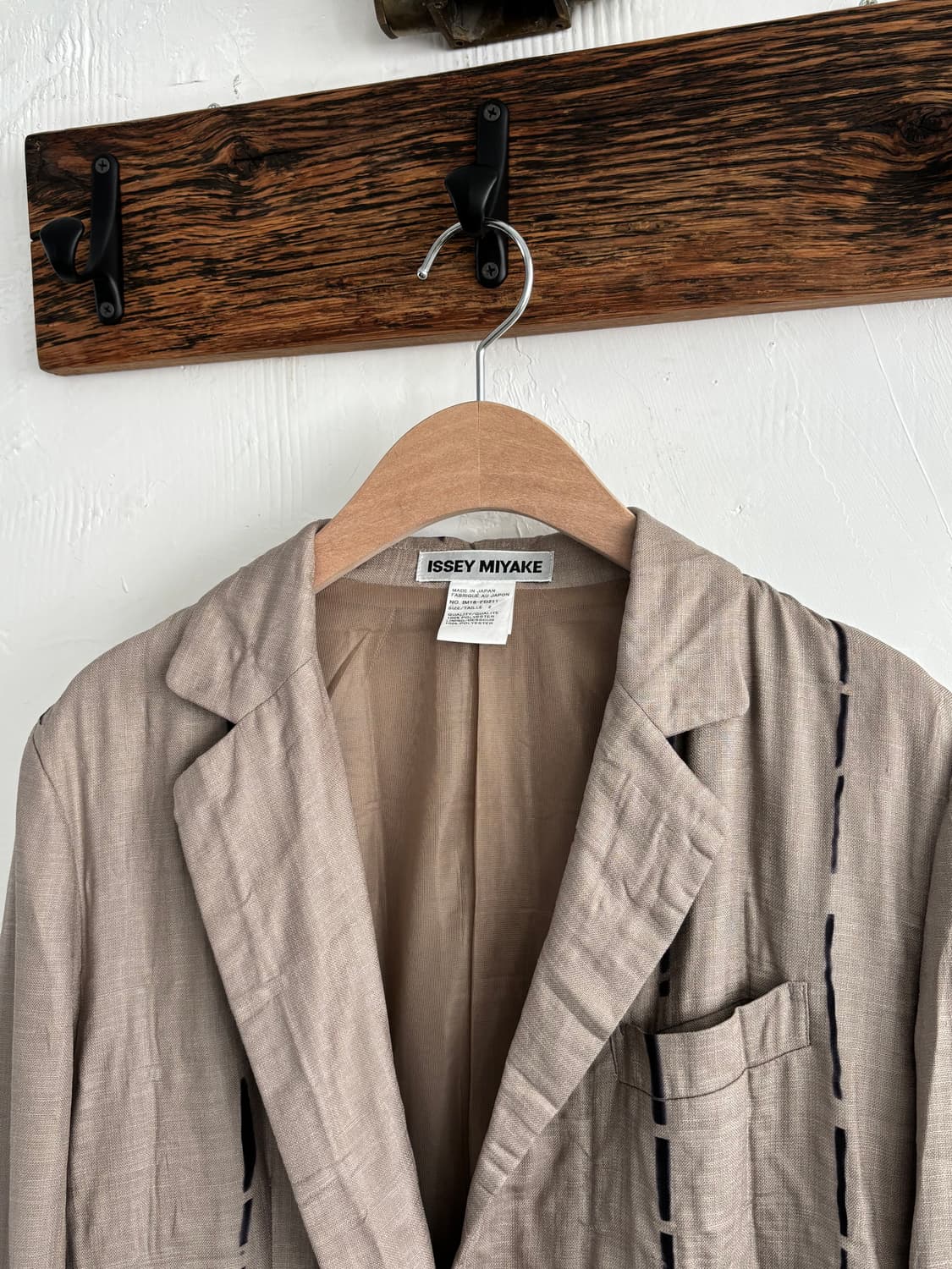 Issey Miyake 이세이 미야케 베이지 라인 블레이저 상품이미지7