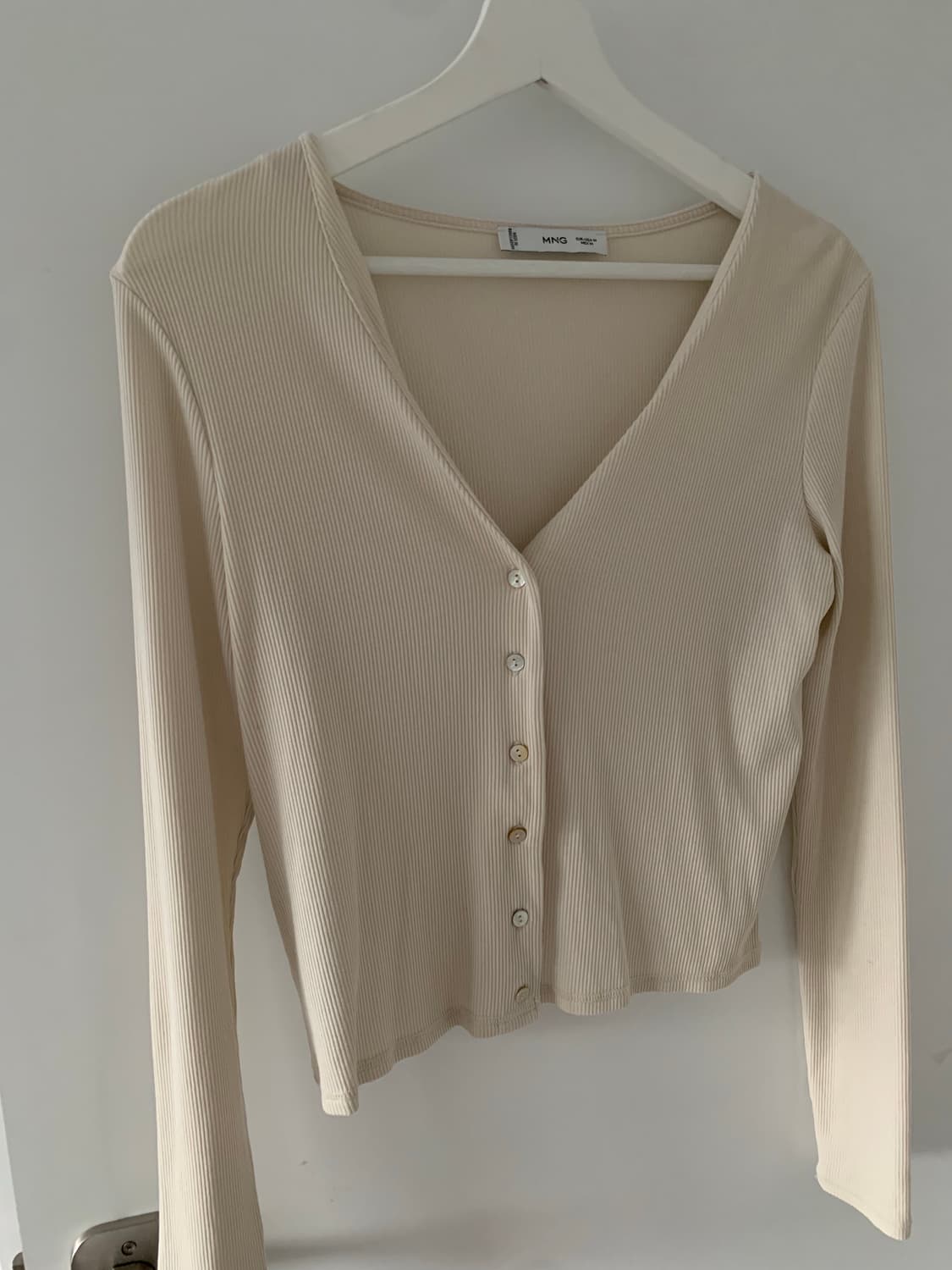 베이지 골지 가디건 상품이미지2