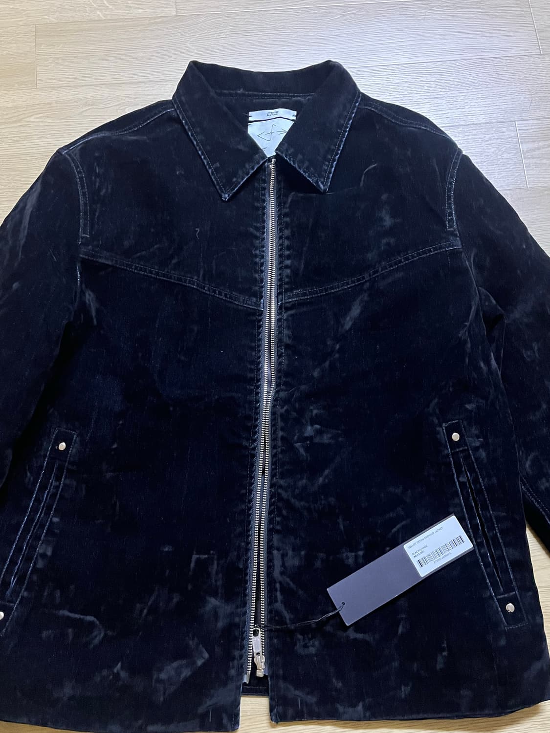 (새상품) etce 이티씨이 벨벳 데님 이브닝 자켓 L 상품이미지2