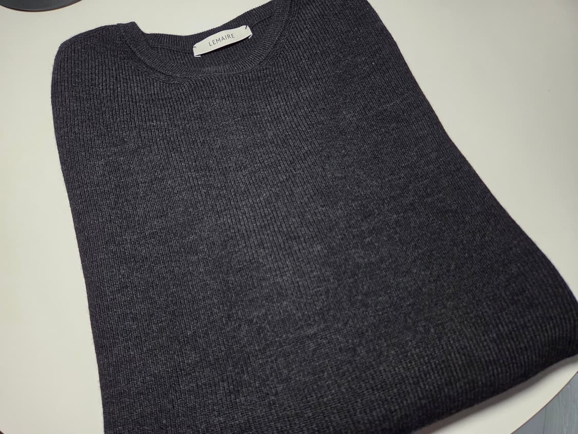​[새상품/XXL] 르메르 LEMAIRE 크루넥 니트 점퍼 - 안트라사이 상품이미지3