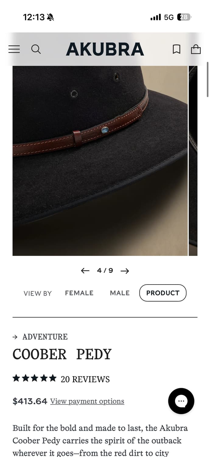 Akubra 아쿠브라 쿠버 페디 페도라 상품이미지3