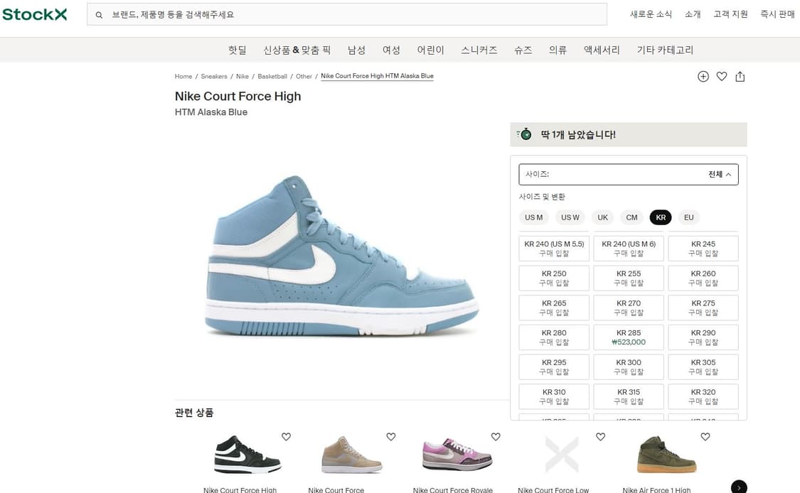 나이키 HTM 코트포스 알라스카 블루 265 상품이미지9