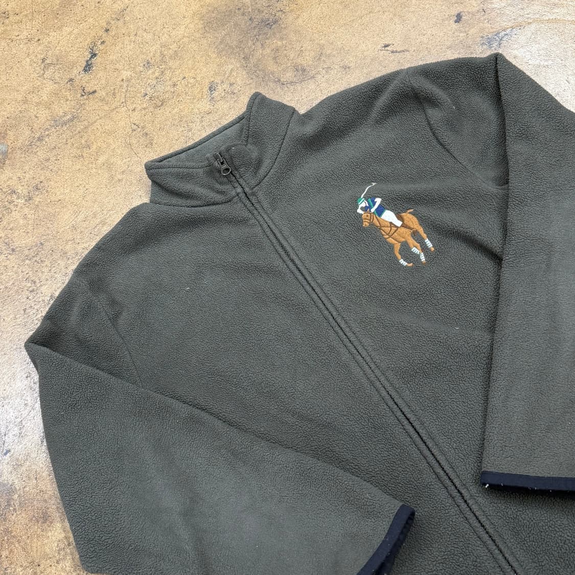 폴로 랄프로렌 카키 멀티포니 빅포니 후리스 집업 상품이미지1