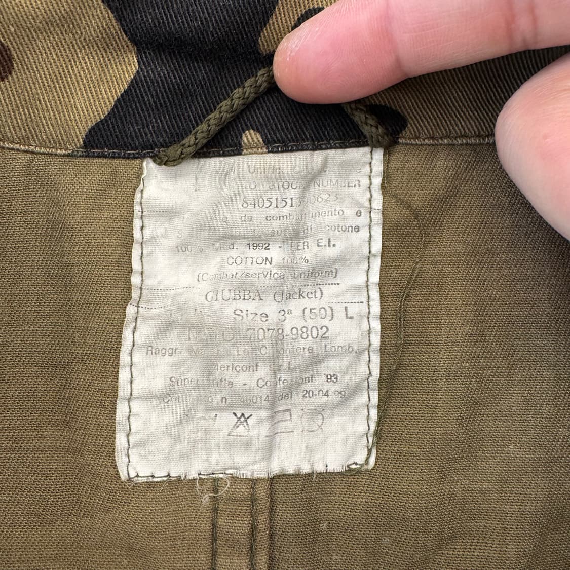빈티지 이탈리아 군 우드랜드 필드 자켓 (L)  상품이미지7