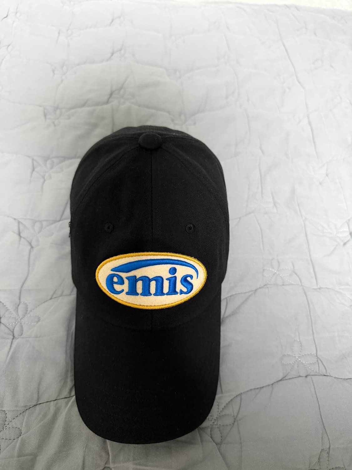 Emis 와펜 블랙 볼캡 실착1회 새상품급 판매 상품이미지1