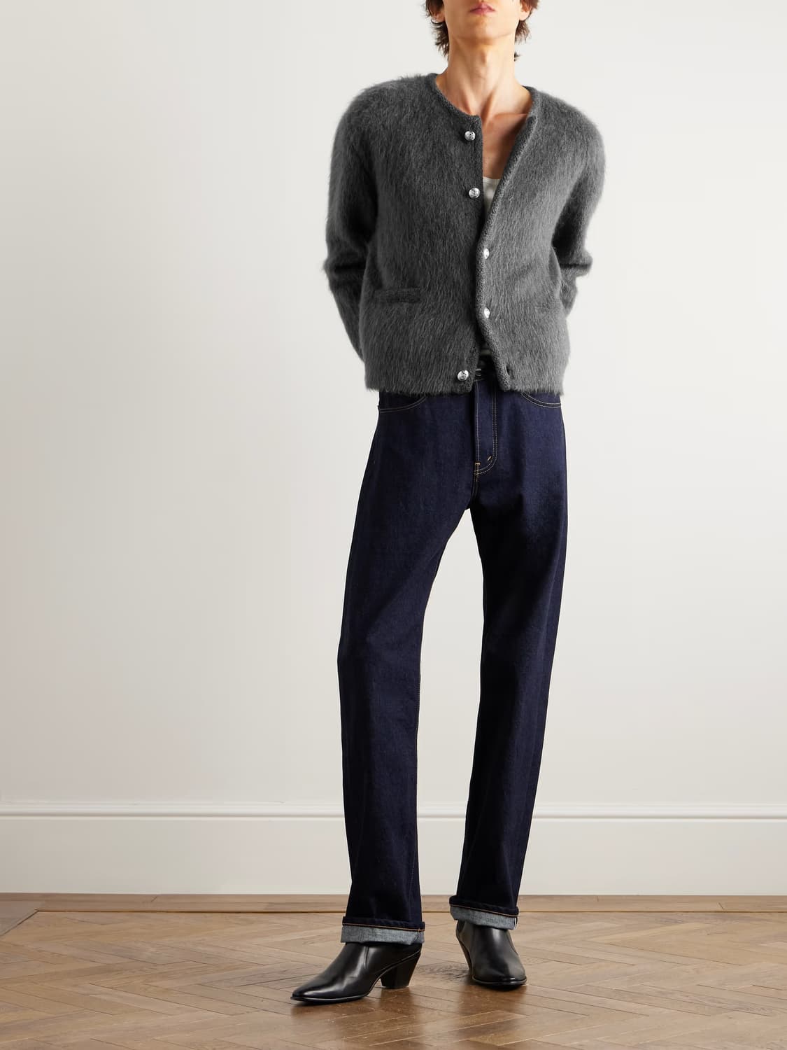 (M) 셀린느 브러쉬드 모헤어 가디건 상품이미지1