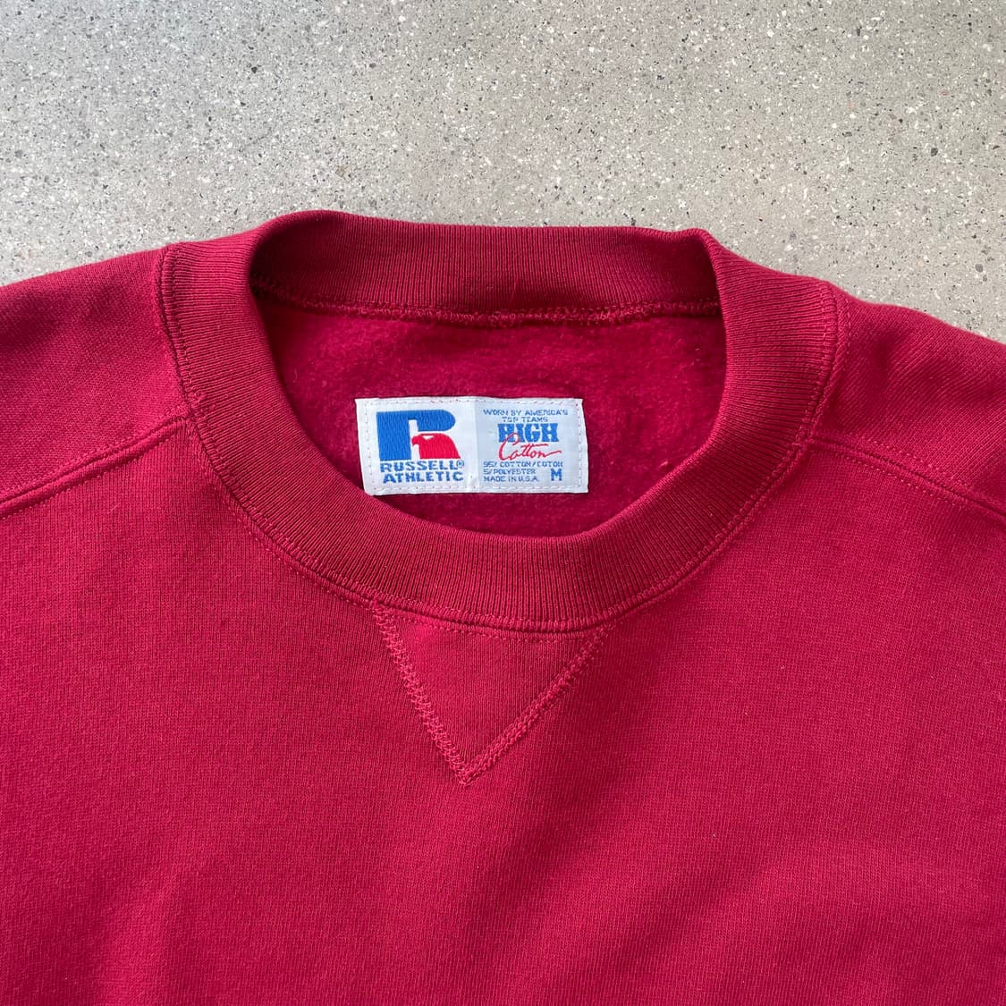 빈티지  러셀 애슬레틱 하이코튼 다크레드 made in usa 상품이미지3