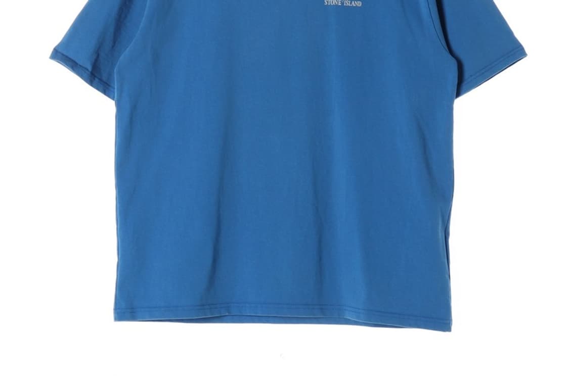 스톤아일랜드 로고 와펜 패치 반팔 티셔츠 블루 105 상품이미지4