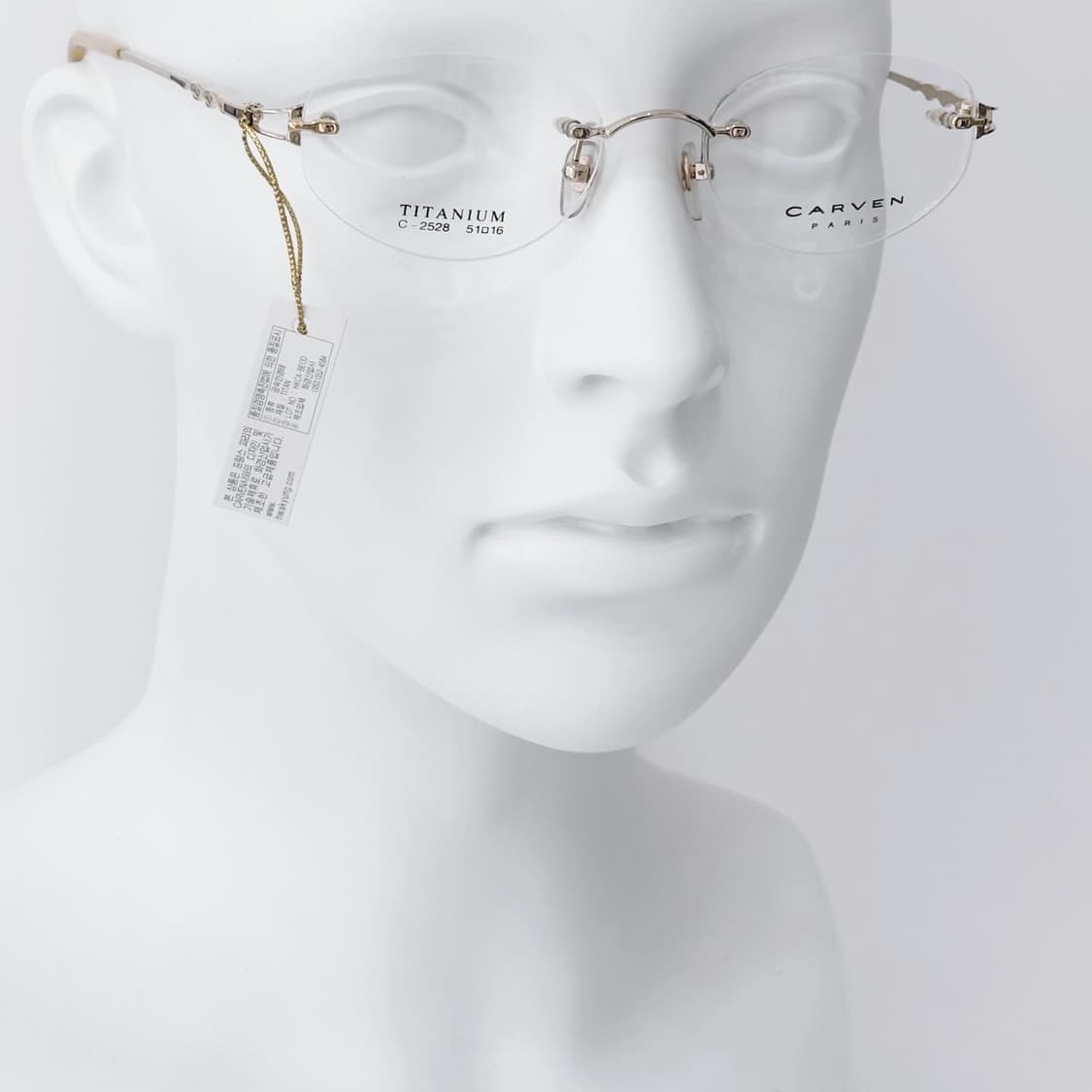 키지클럽 CARVEN 골드 트위스트 무테 데드스탁 빈티지안경 상품이미지8