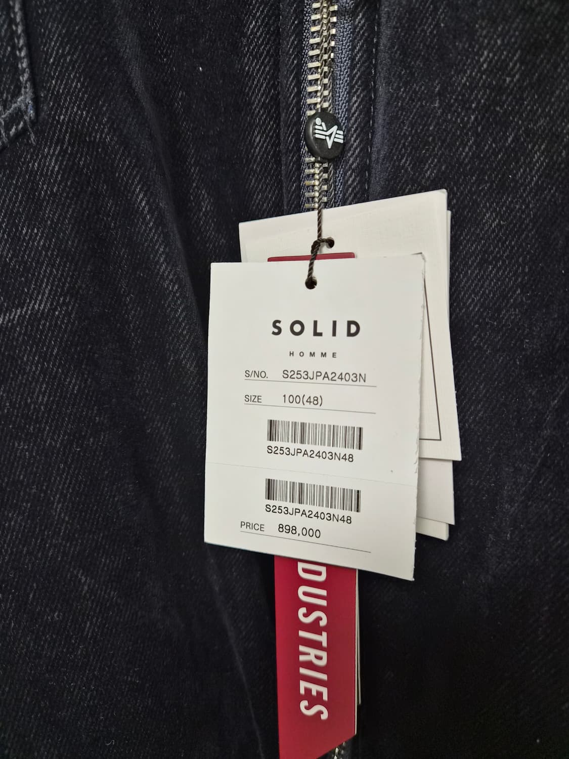 솔리드옴므 알파인더스트리 네이비 벨벳 데님 마원 ma-1 48 상품이미지3