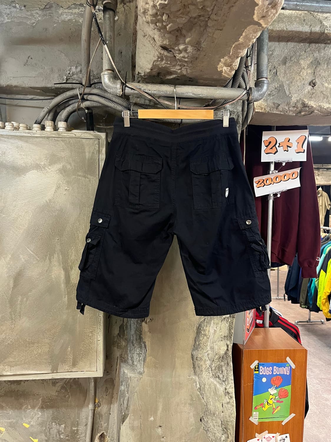 빈티지 밴딩 카고 하프 팬츠 블랙 #csz3565 상품이미지2