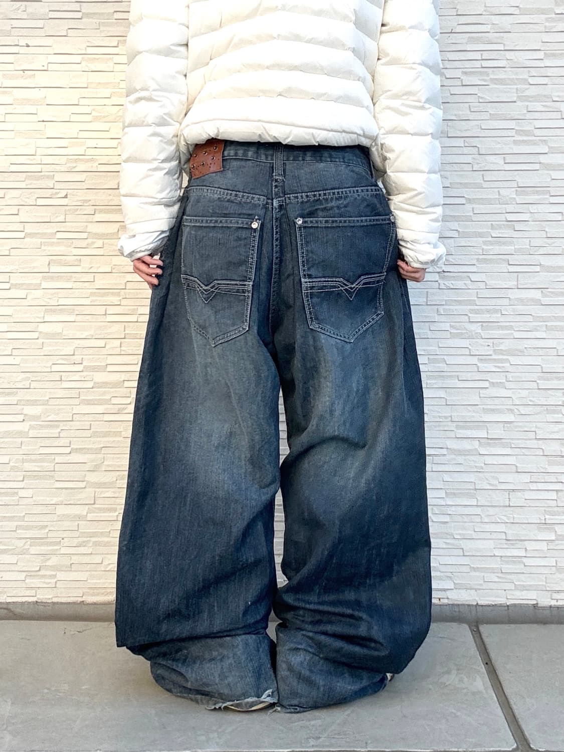 90s OLD SKOOL 올드스쿨 인디고 오버사이즈 와이드 데님 팬츠 상품이미지3
