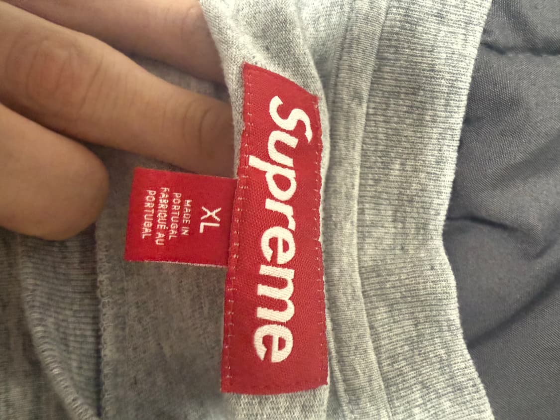 (1회 착용 XL ) 슈프림 스몰 박스로고 롱슬리브 헤더그레이 회색 상품이미지3