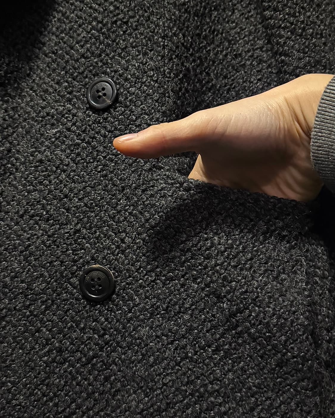 솔리드옴므 우영미 울 혼방 트위드 더블 코트 차콜 블랙 검정 48 100 상품이미지6