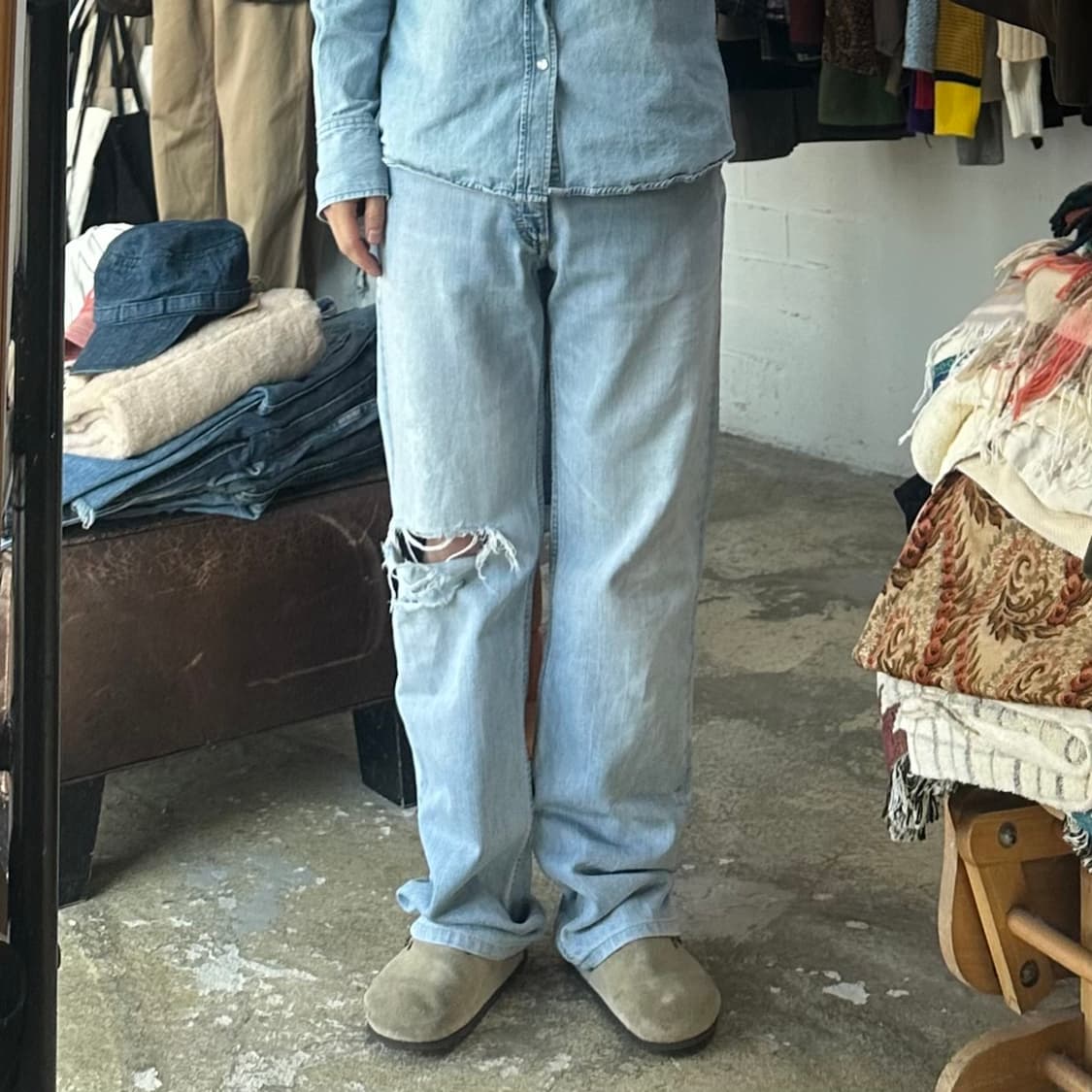 (착용컷) Lee RIDERS 데님 팬츠 (남성용 31) 상품이미지3