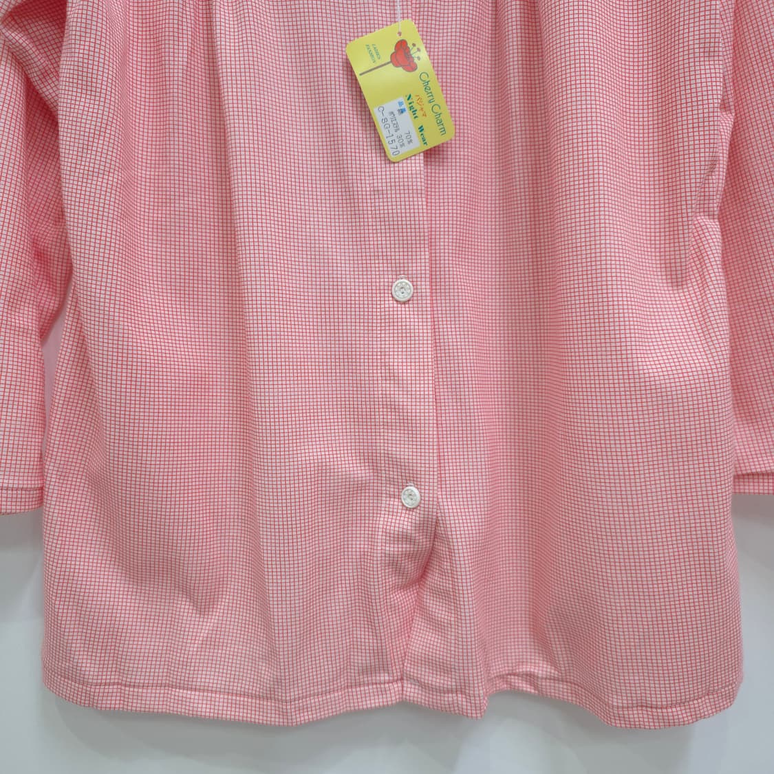 Cherry Charm 레드 체크 파자마 잠옷 세트 상품이미지7