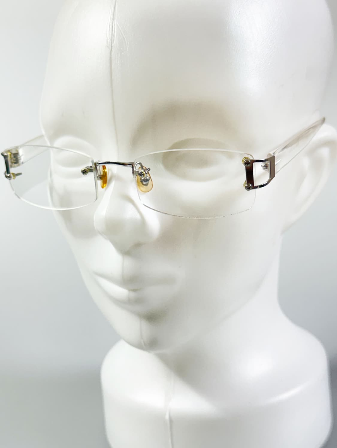 DARK 무테 스퀘어 클리어 프레임 빈티지 안경 상품이미지7