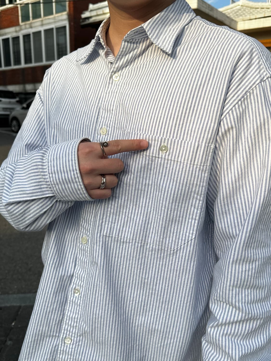 홀리선 Jane Oxford Stripe Shirt 상품이미지7