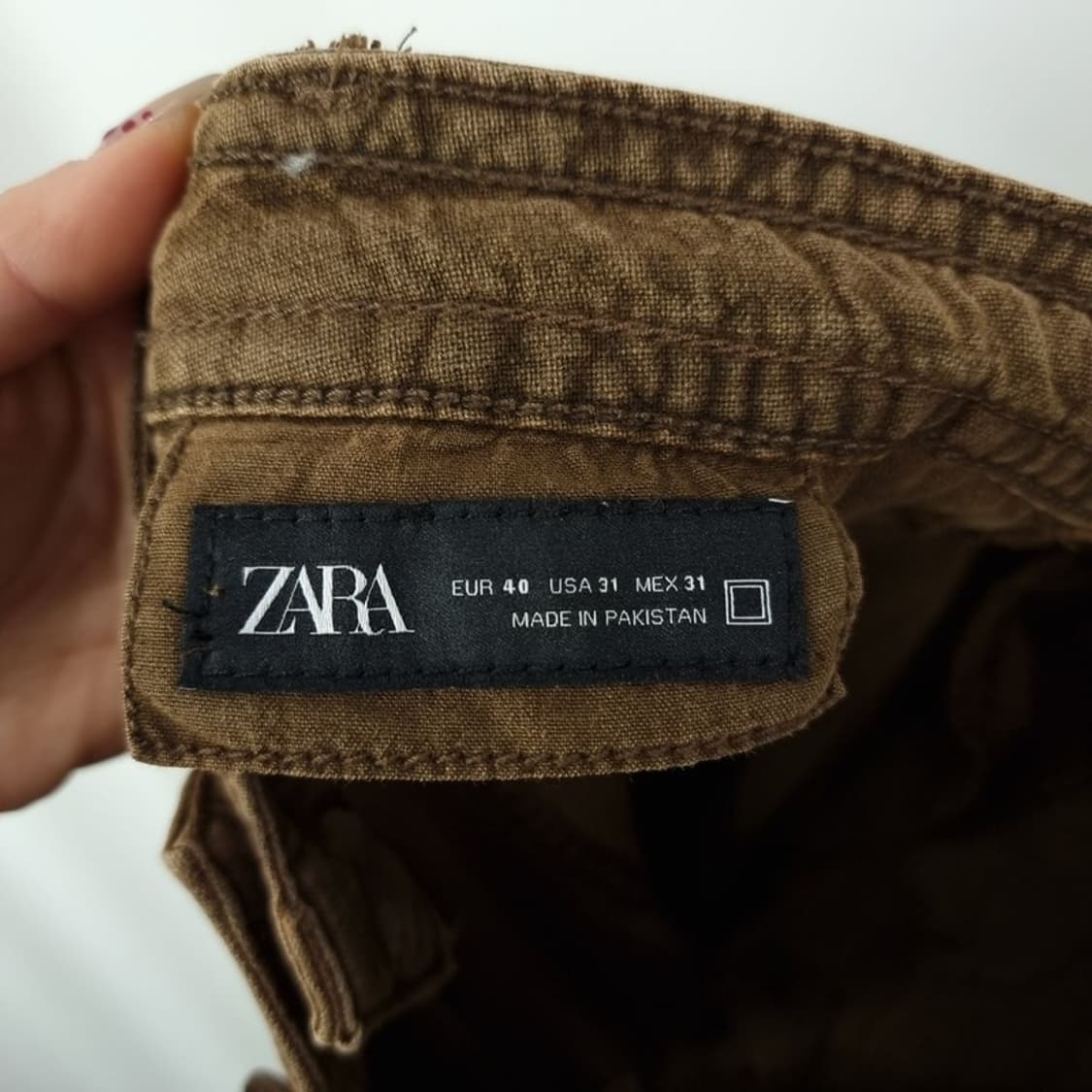 [자라] 빈티지 가공 와이드 카고 팬츠 카키 M19635 상품이미지6