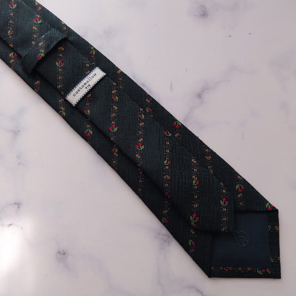 커스텀멜로우 실크 혼방 체리 패턴 넥타이 7.4cm A+등급 K2209
 상품이미지8