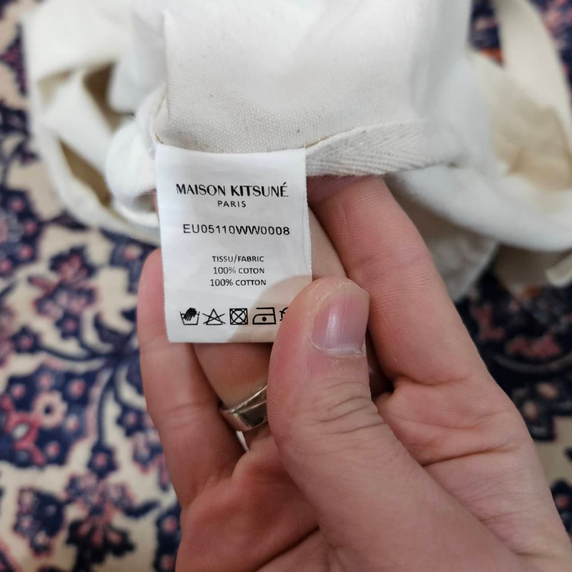 메종키츠네 폭스헤드 토트백 에크루 상품이미지7