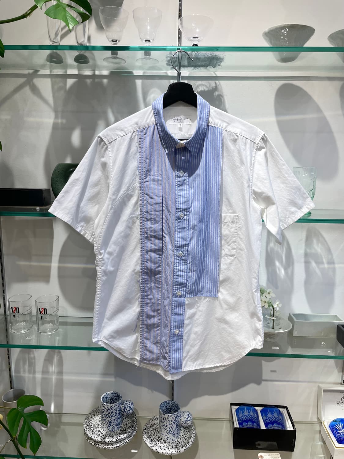 요지야마모토 뿌르옴므 patchwork shirt 상품이미지1