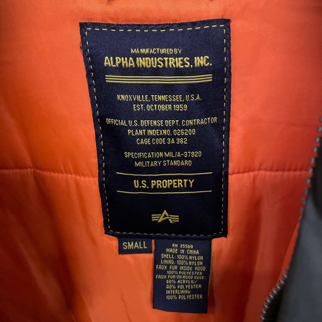 알파 인더스트리 N3B U.S 디펜스 야상 자켓 밀리터리 오리지널 상품이미지8