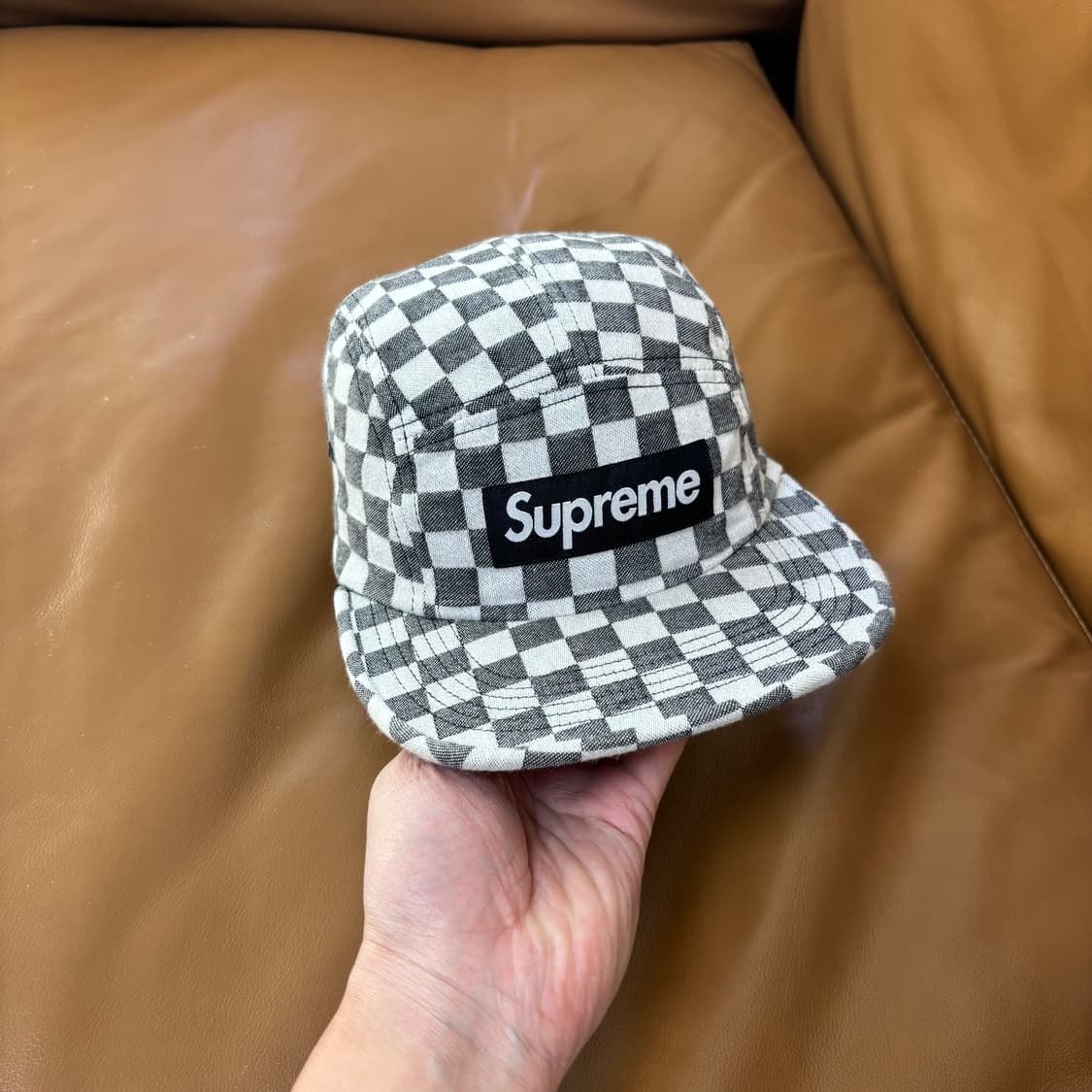 슈프림 캠프캡 모자 박스로고 체커보드 상품이미지2